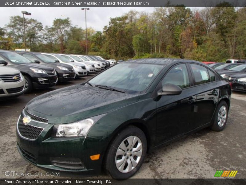 Rainforest Green Metallic / Jet Black/Medium Titanium 2014 Chevrolet Cruze LS