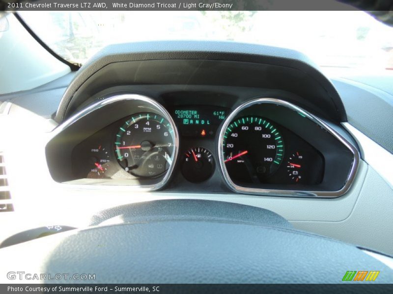 White Diamond Tricoat / Light Gray/Ebony 2011 Chevrolet Traverse LTZ AWD