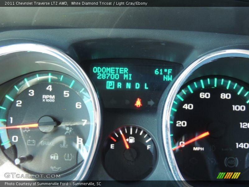 White Diamond Tricoat / Light Gray/Ebony 2011 Chevrolet Traverse LTZ AWD