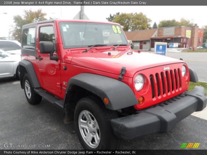 Flame Red / Dark Slate Gray/Medium Slate Gray 2008 Jeep Wrangler X 4x4 Right Hand Drive