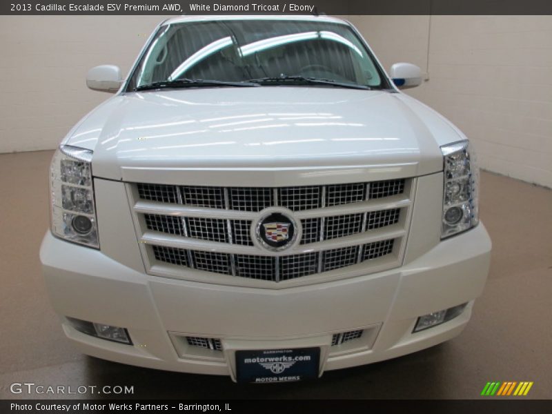 White Diamond Tricoat / Ebony 2013 Cadillac Escalade ESV Premium AWD