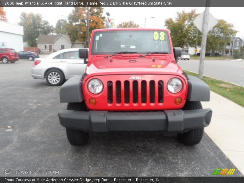 Flame Red / Dark Slate Gray/Medium Slate Gray 2008 Jeep Wrangler X 4x4 Right Hand Drive