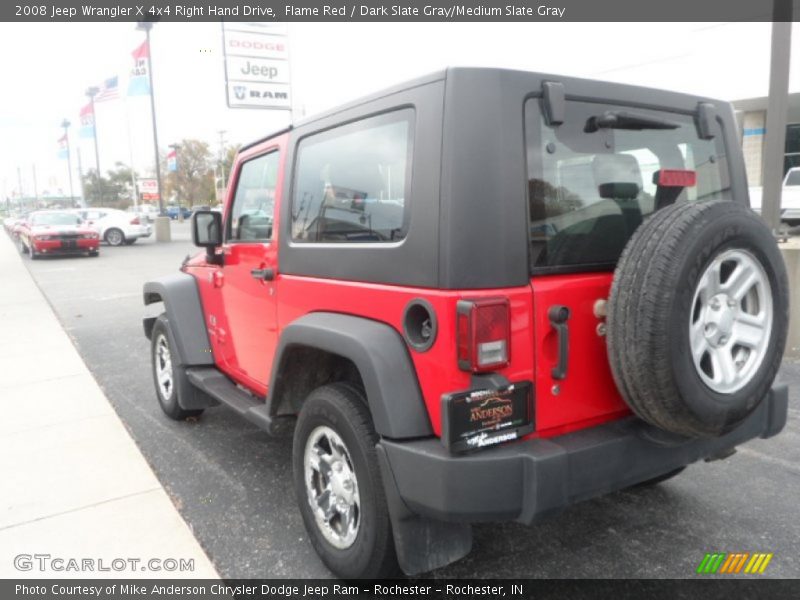 Flame Red / Dark Slate Gray/Medium Slate Gray 2008 Jeep Wrangler X 4x4 Right Hand Drive