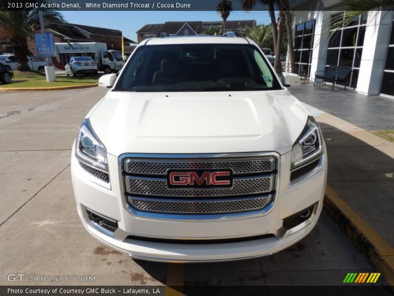 White Diamond Tricoat / Cocoa Dune 2013 GMC Acadia Denali