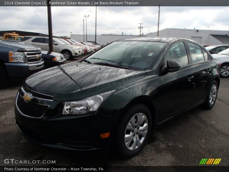 Rainforest Green Metallic / Jet Black/Medium Titanium 2014 Chevrolet Cruze LS