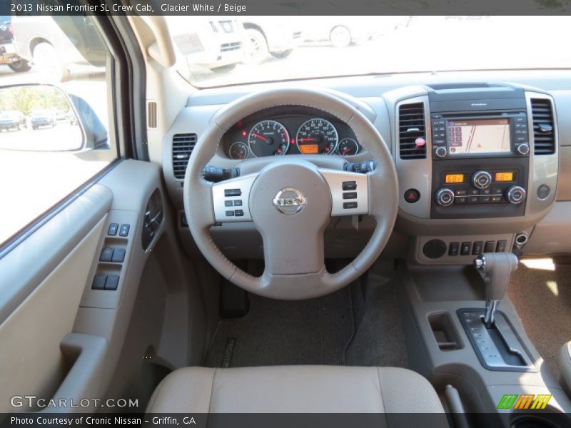 Glacier White / Beige 2013 Nissan Frontier SL Crew Cab