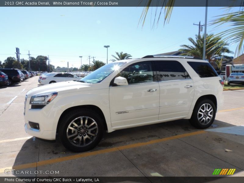 White Diamond Tricoat / Cocoa Dune 2013 GMC Acadia Denali