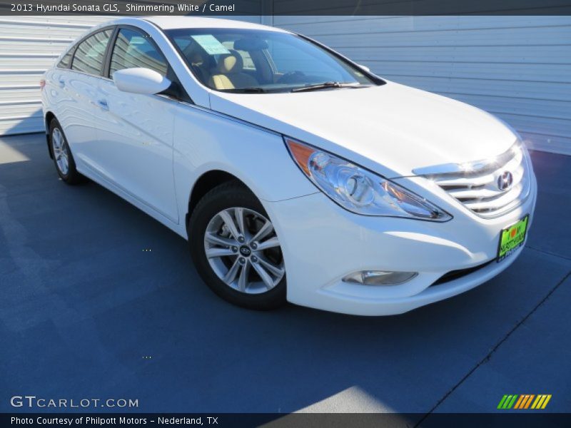 Shimmering White / Camel 2013 Hyundai Sonata GLS