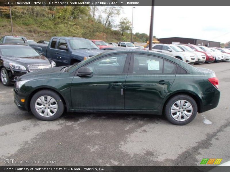 Rainforest Green Metallic / Jet Black/Medium Titanium 2014 Chevrolet Cruze LS