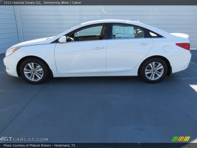 Shimmering White / Camel 2013 Hyundai Sonata GLS