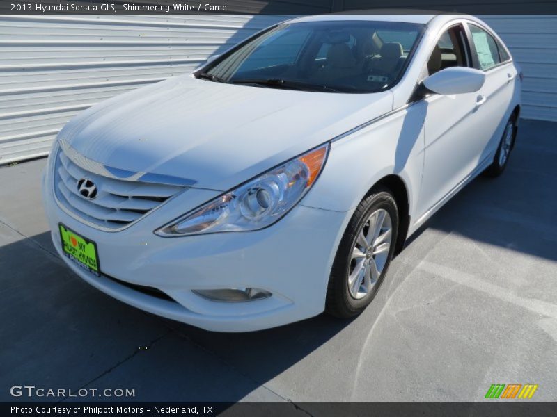 Shimmering White / Camel 2013 Hyundai Sonata GLS