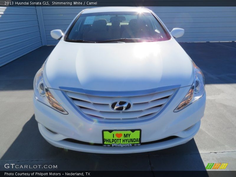 Shimmering White / Camel 2013 Hyundai Sonata GLS