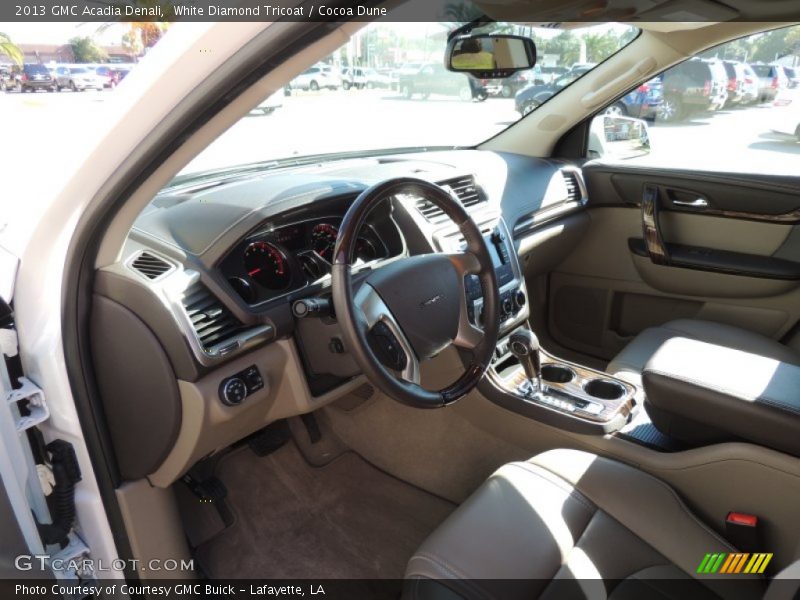 White Diamond Tricoat / Cocoa Dune 2013 GMC Acadia Denali