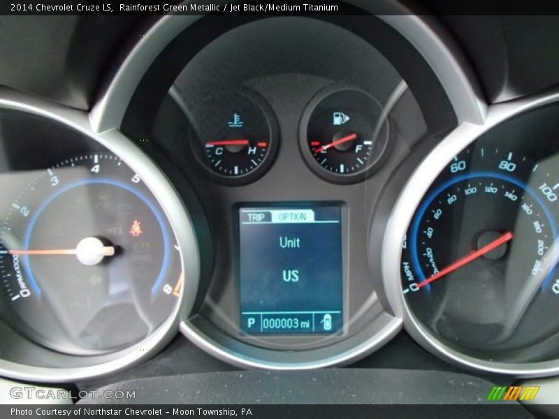 Rainforest Green Metallic / Jet Black/Medium Titanium 2014 Chevrolet Cruze LS