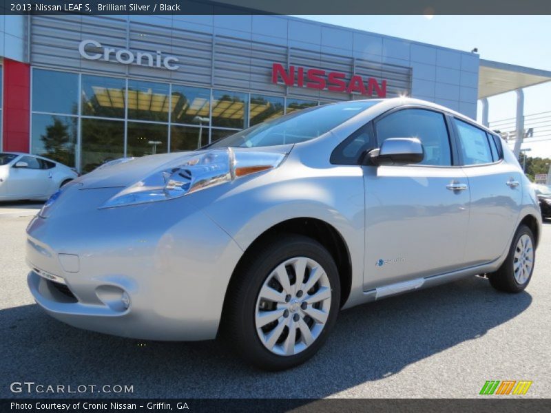 Brilliant Silver / Black 2013 Nissan LEAF S