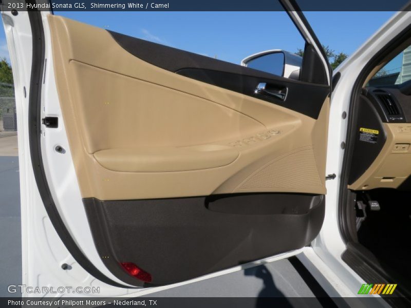 Shimmering White / Camel 2013 Hyundai Sonata GLS