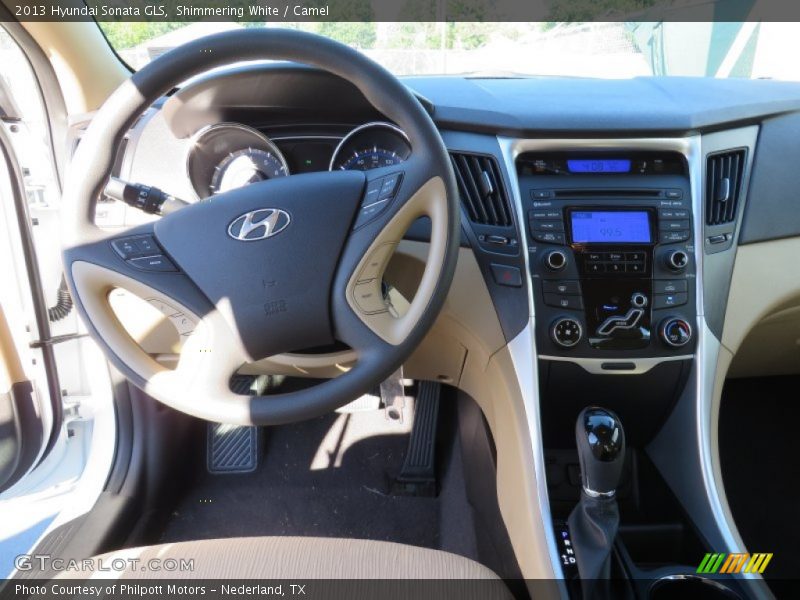 Shimmering White / Camel 2013 Hyundai Sonata GLS
