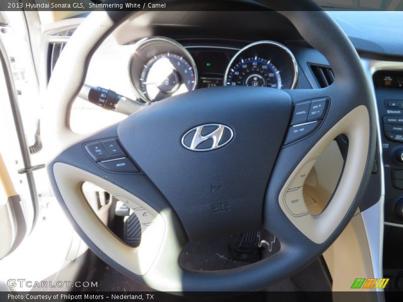 Shimmering White / Camel 2013 Hyundai Sonata GLS