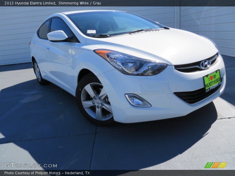 Shimmering White / Gray 2013 Hyundai Elantra Limited