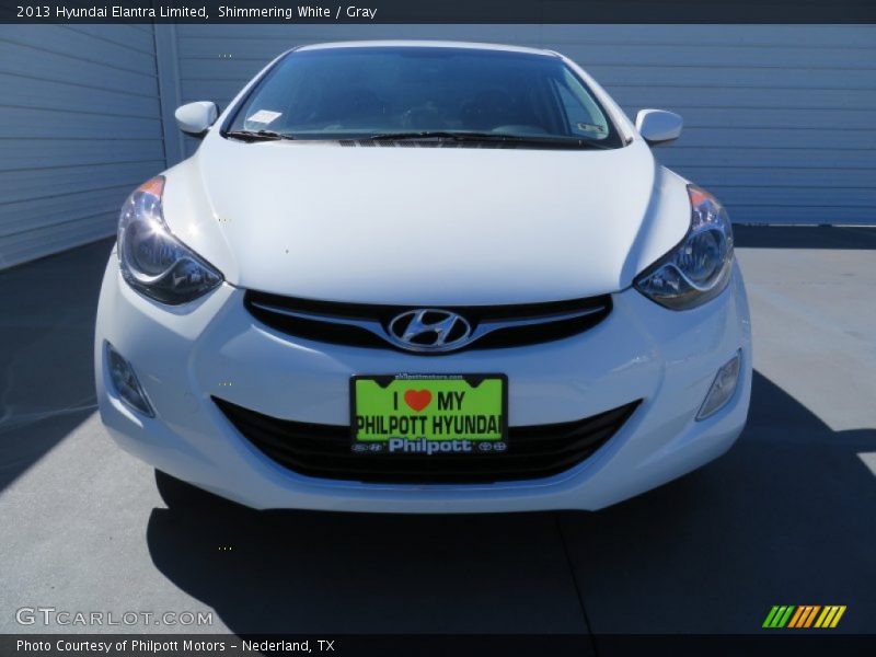 Shimmering White / Gray 2013 Hyundai Elantra Limited