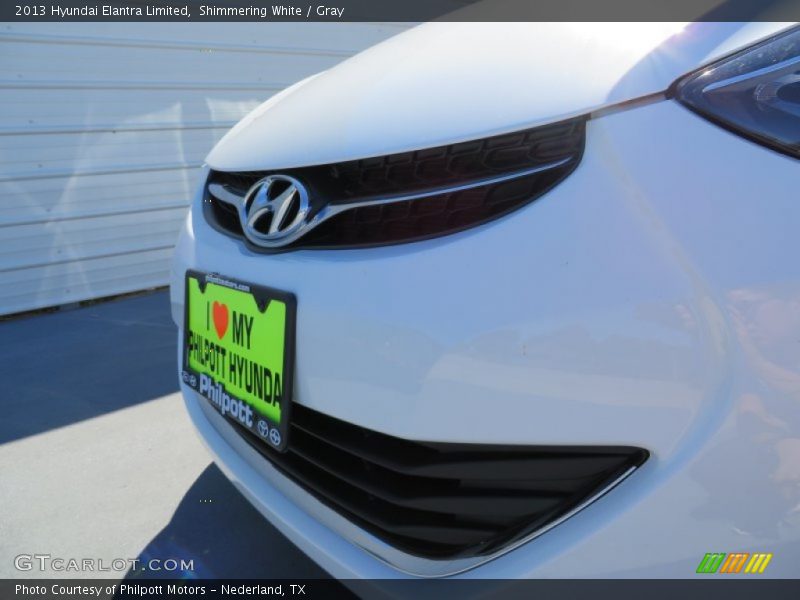Shimmering White / Gray 2013 Hyundai Elantra Limited
