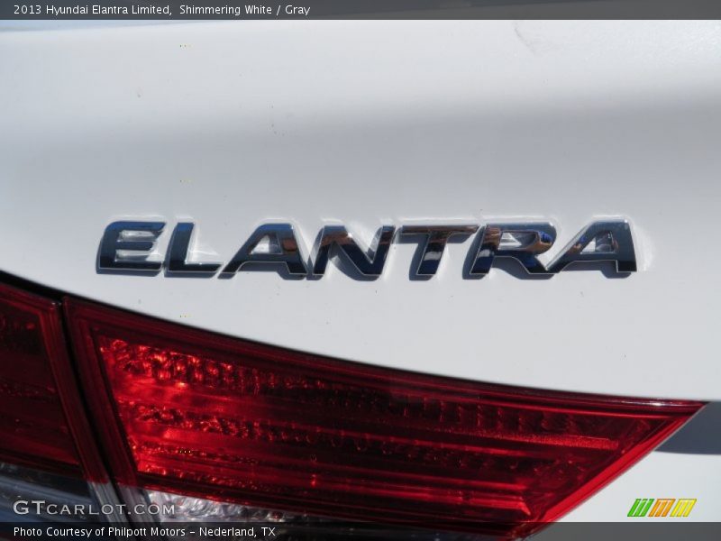 Shimmering White / Gray 2013 Hyundai Elantra Limited
