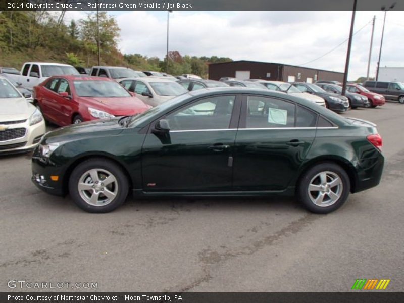 Rainforest Green Metallic / Jet Black 2014 Chevrolet Cruze LT