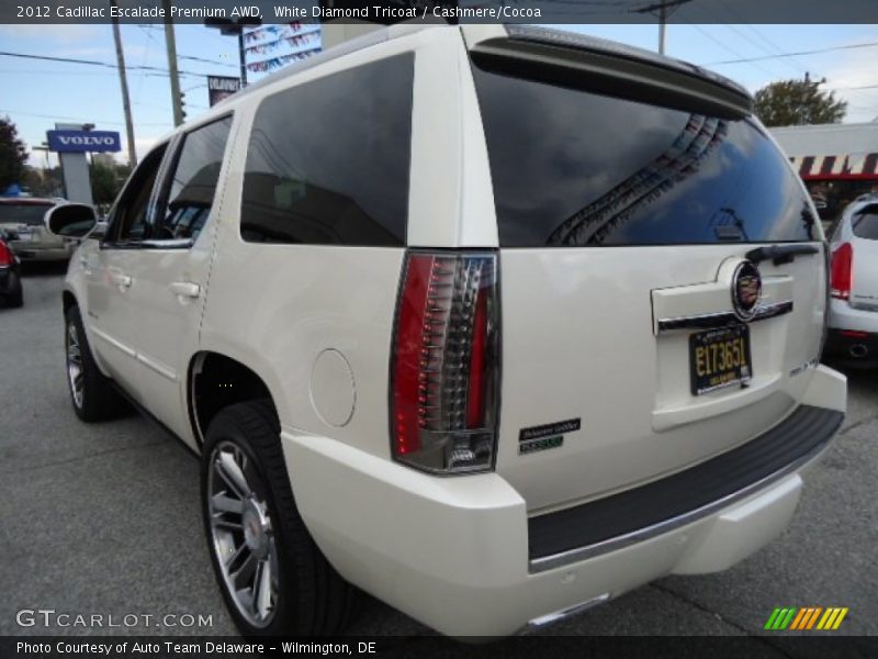 White Diamond Tricoat / Cashmere/Cocoa 2012 Cadillac Escalade Premium AWD