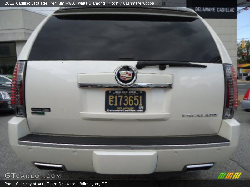White Diamond Tricoat / Cashmere/Cocoa 2012 Cadillac Escalade Premium AWD