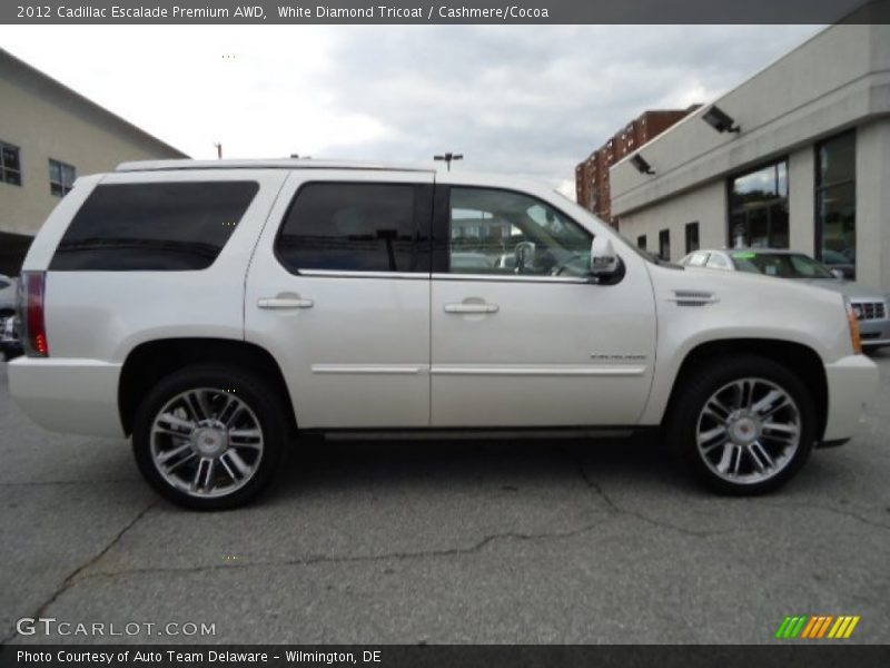 White Diamond Tricoat / Cashmere/Cocoa 2012 Cadillac Escalade Premium AWD