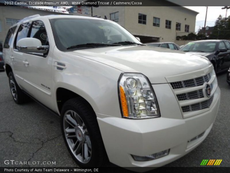 White Diamond Tricoat / Cashmere/Cocoa 2012 Cadillac Escalade Premium AWD