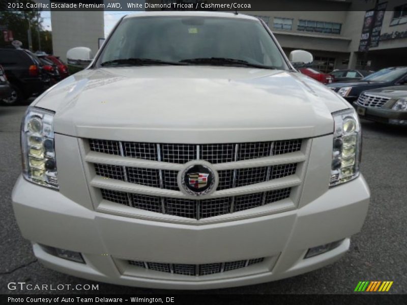 White Diamond Tricoat / Cashmere/Cocoa 2012 Cadillac Escalade Premium AWD