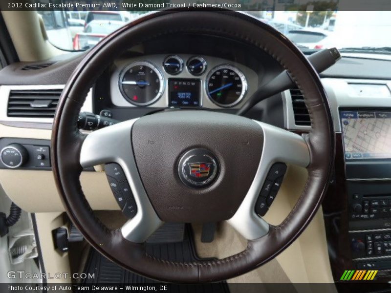 White Diamond Tricoat / Cashmere/Cocoa 2012 Cadillac Escalade Premium AWD