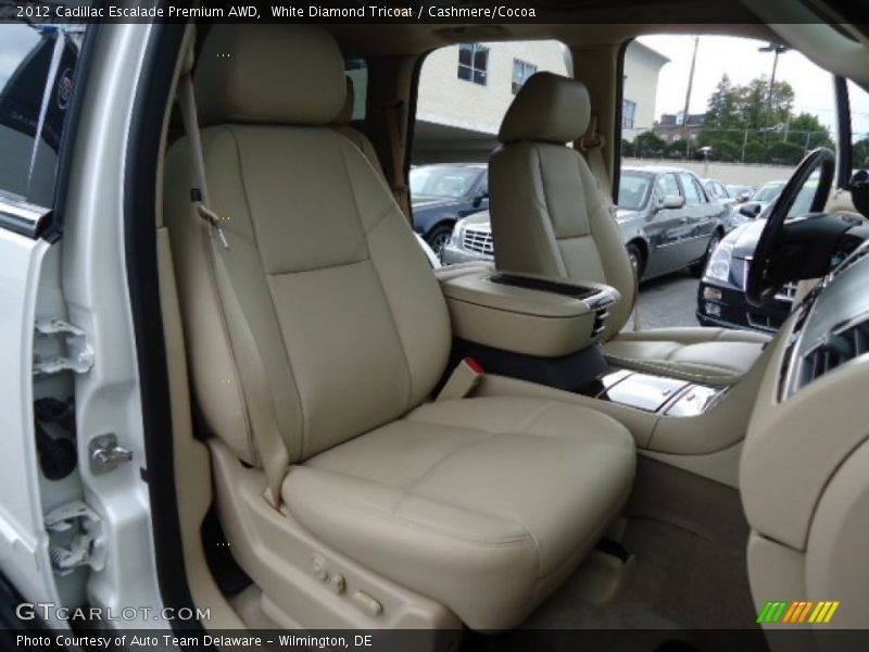 White Diamond Tricoat / Cashmere/Cocoa 2012 Cadillac Escalade Premium AWD