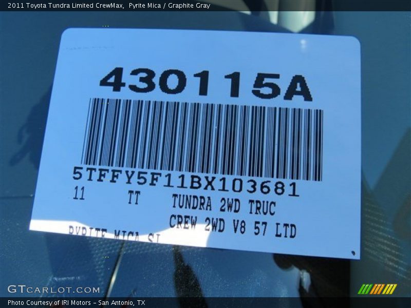 Pyrite Mica / Graphite Gray 2011 Toyota Tundra Limited CrewMax