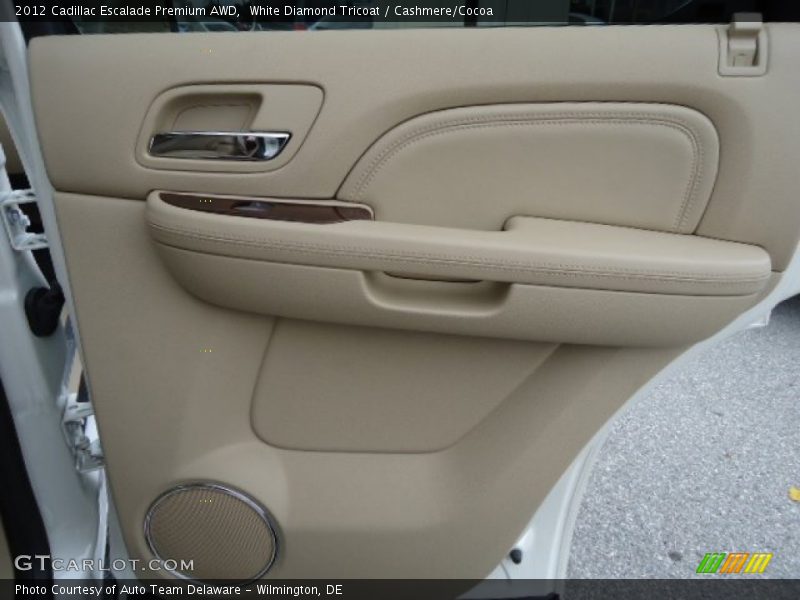 White Diamond Tricoat / Cashmere/Cocoa 2012 Cadillac Escalade Premium AWD