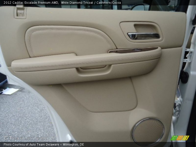 White Diamond Tricoat / Cashmere/Cocoa 2012 Cadillac Escalade Premium AWD