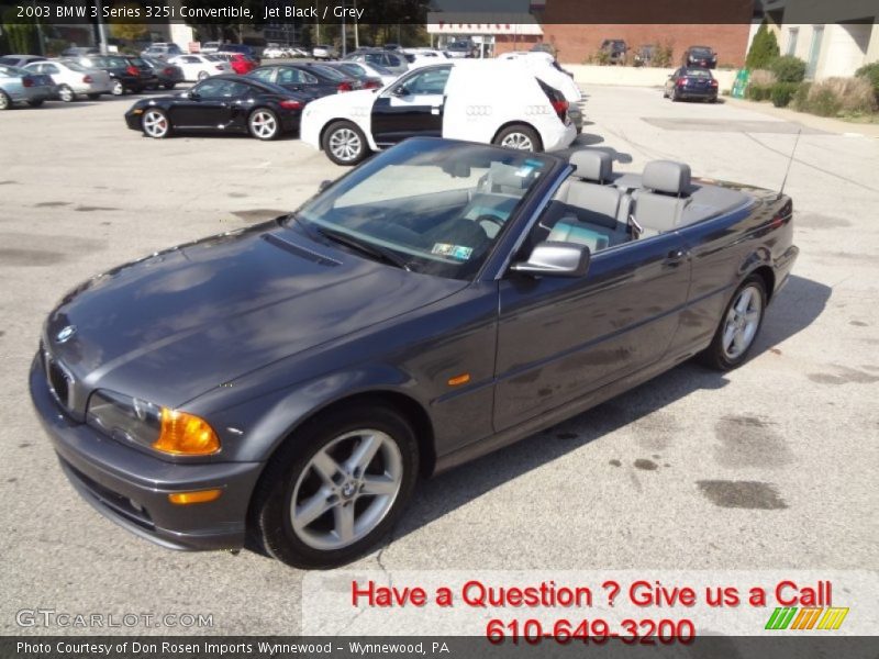 Jet Black / Grey 2003 BMW 3 Series 325i Convertible