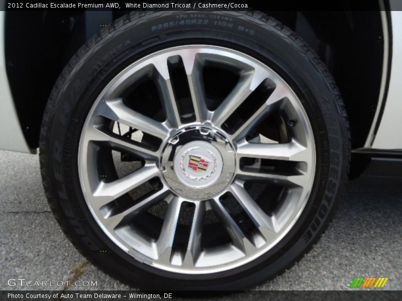 White Diamond Tricoat / Cashmere/Cocoa 2012 Cadillac Escalade Premium AWD