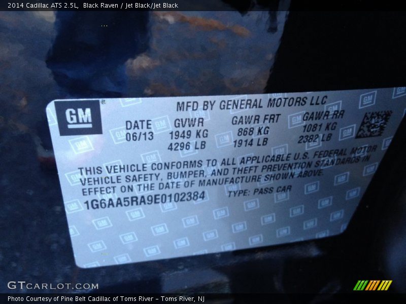 Black Raven / Jet Black/Jet Black 2014 Cadillac ATS 2.5L