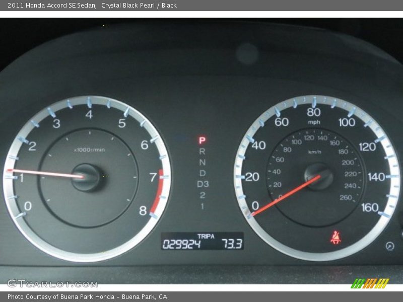 Crystal Black Pearl / Black 2011 Honda Accord SE Sedan