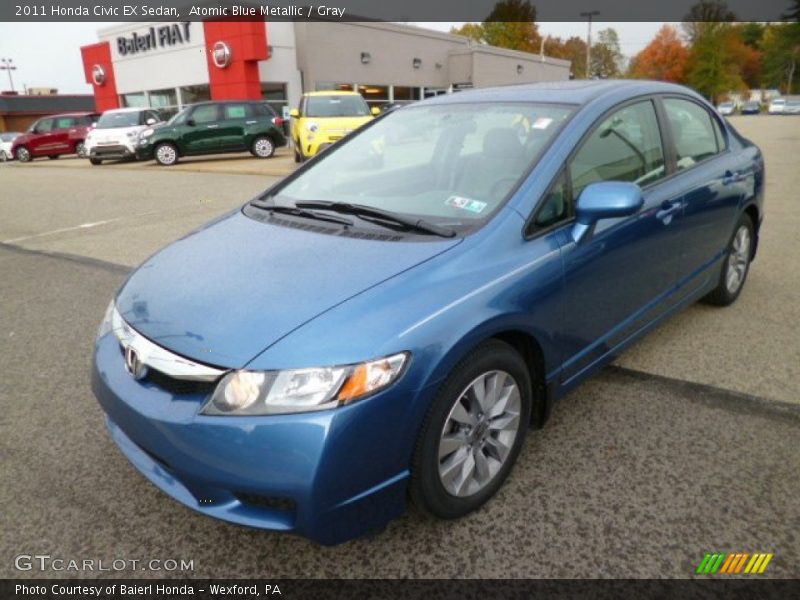 Atomic Blue Metallic / Gray 2011 Honda Civic EX Sedan