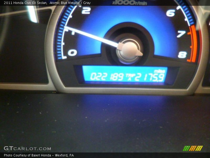 Atomic Blue Metallic / Gray 2011 Honda Civic EX Sedan