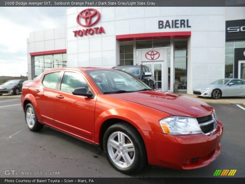 Sunburst Orange Pearl / Dark Slate Gray/Light Slate Gray 2008 Dodge Avenger SXT