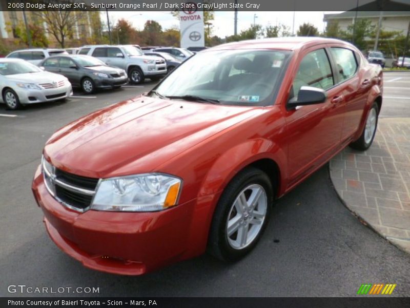 Sunburst Orange Pearl / Dark Slate Gray/Light Slate Gray 2008 Dodge Avenger SXT