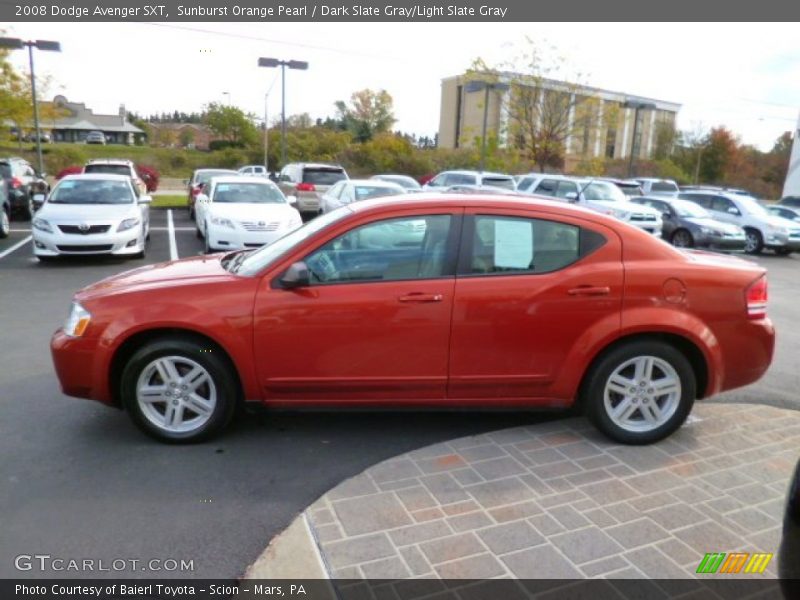 Sunburst Orange Pearl / Dark Slate Gray/Light Slate Gray 2008 Dodge Avenger SXT