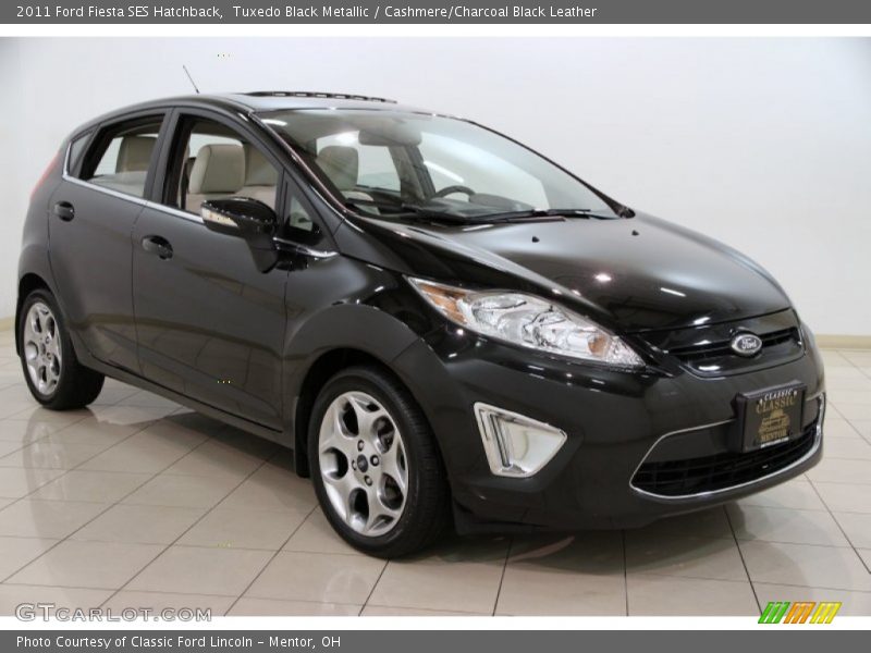 Tuxedo Black Metallic / Cashmere/Charcoal Black Leather 2011 Ford Fiesta SES Hatchback