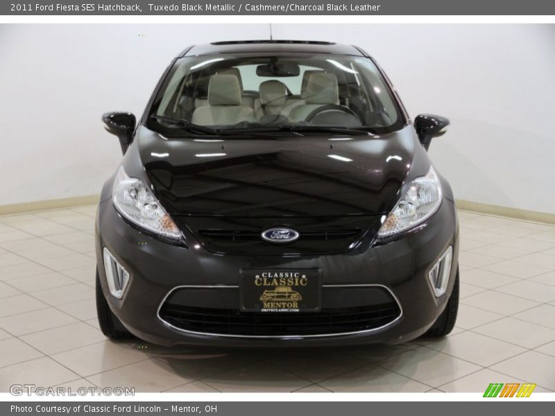 Tuxedo Black Metallic / Cashmere/Charcoal Black Leather 2011 Ford Fiesta SES Hatchback