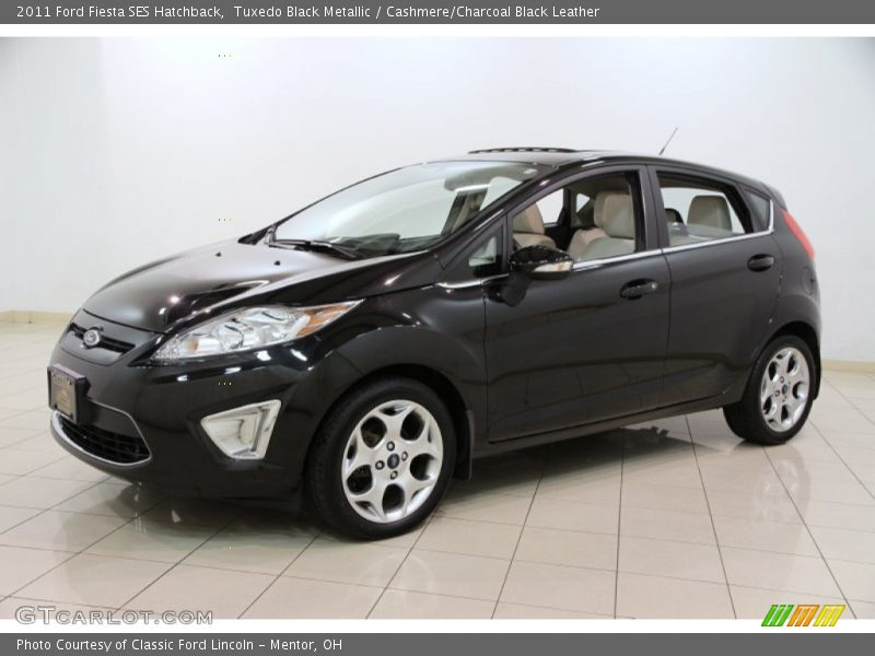 Tuxedo Black Metallic / Cashmere/Charcoal Black Leather 2011 Ford Fiesta SES Hatchback