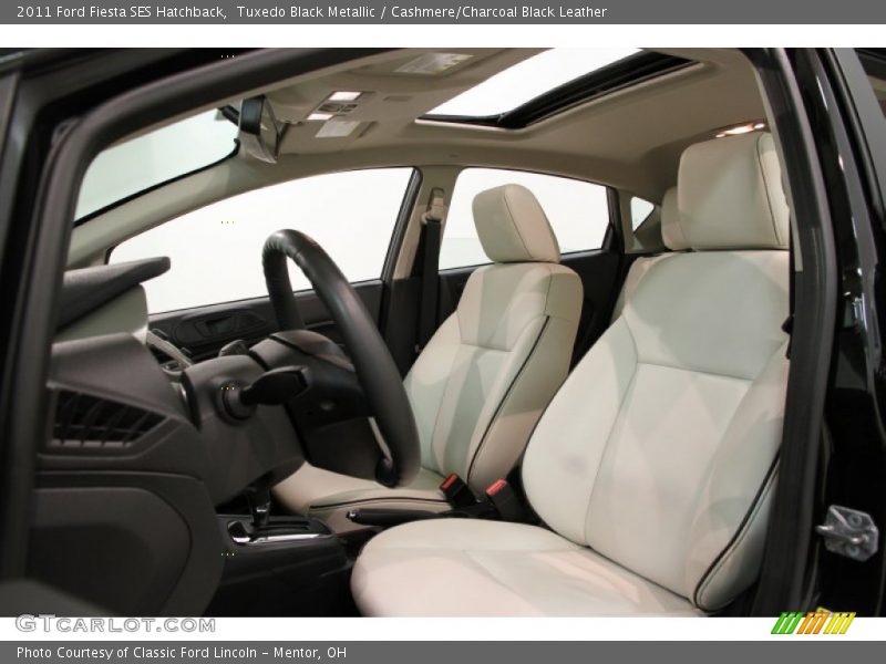 Tuxedo Black Metallic / Cashmere/Charcoal Black Leather 2011 Ford Fiesta SES Hatchback